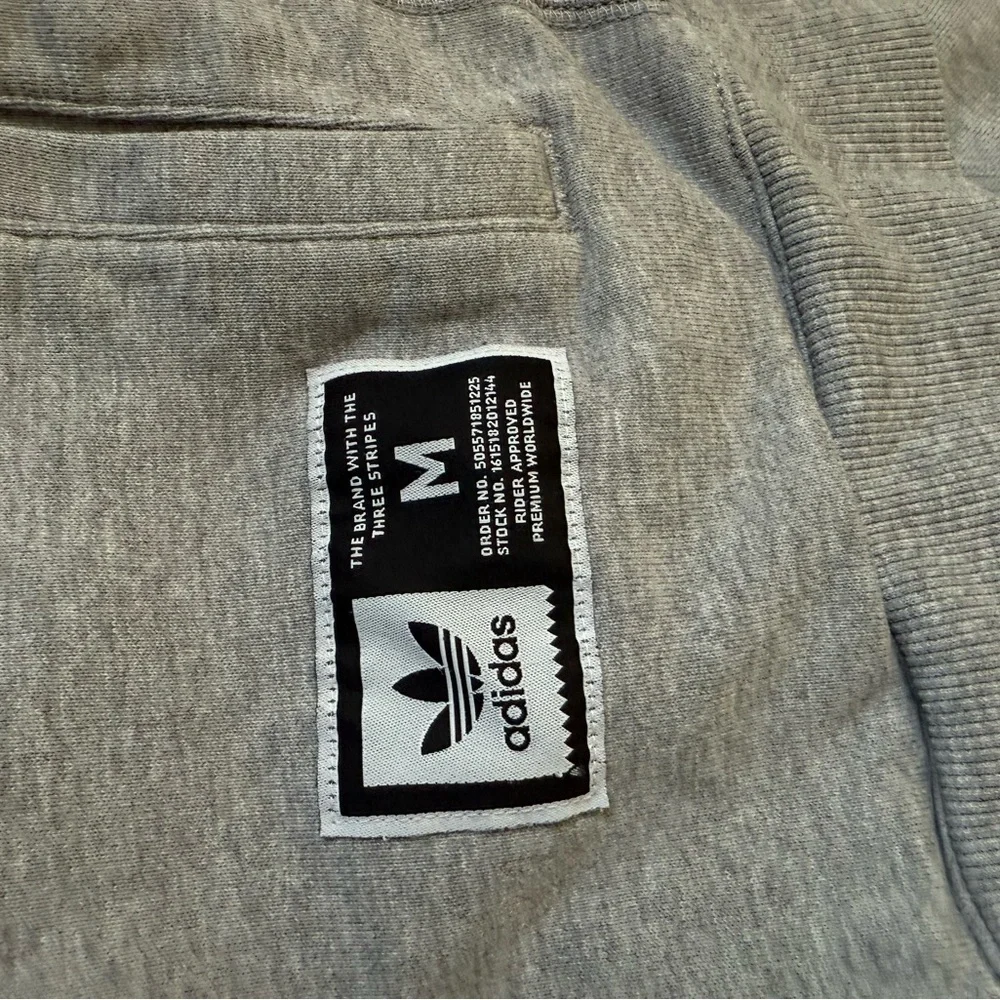 VTG Adidas Gray Zip-Up Jacket Sweatshirt With Stripes Green Blue Retro Size M